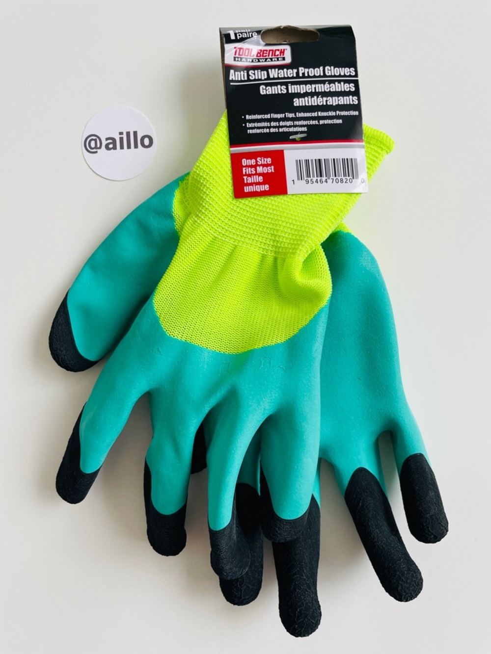 Tool Bench Anti Slip Water Proof Gloves, green